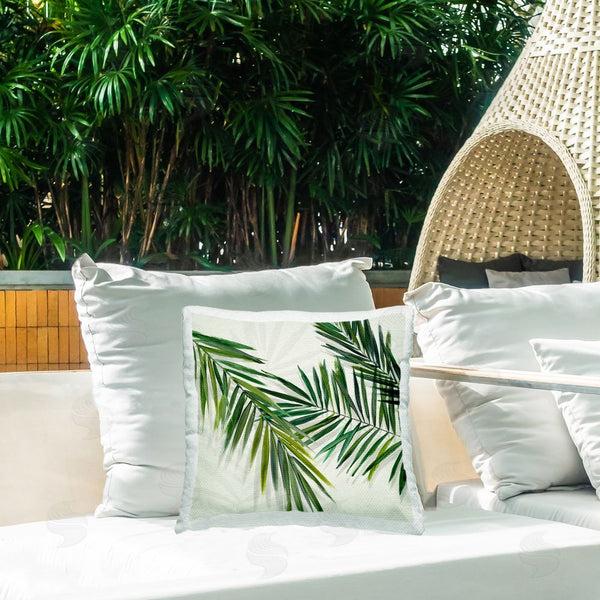 Stupell Industries Hannah Dawson | Tropical Palms With Shadows Printed Throw Pillow
