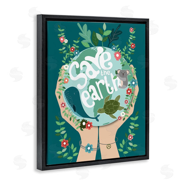 Stupell Industries Hannah Heemsbergen | Save The Earth Quote With Animals