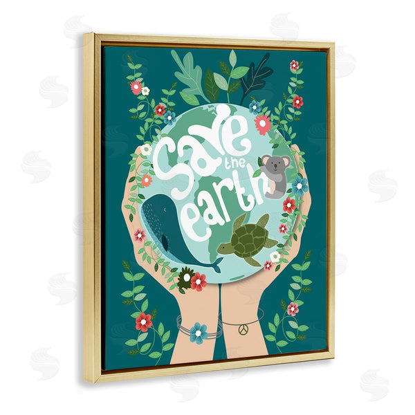 Stupell Industries Hannah Heemsbergen | Save The Earth Quote With Animals