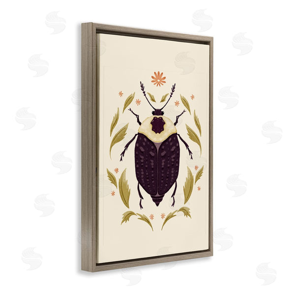 Stupell Industries Hannah Moren | Black Beetle With Leaves