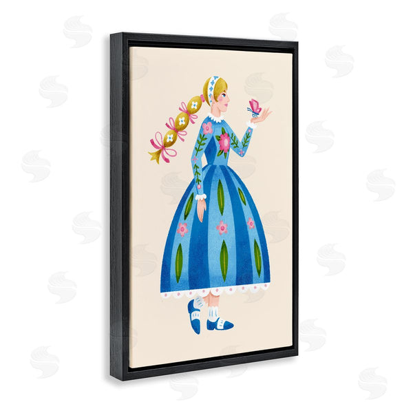 Stupell Industries Hannah Moren | Blonde Folk Girl & Butterfly