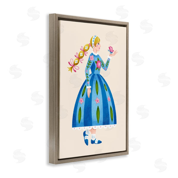 Stupell Industries Hannah Moren | Blonde Folk Girl & Butterfly