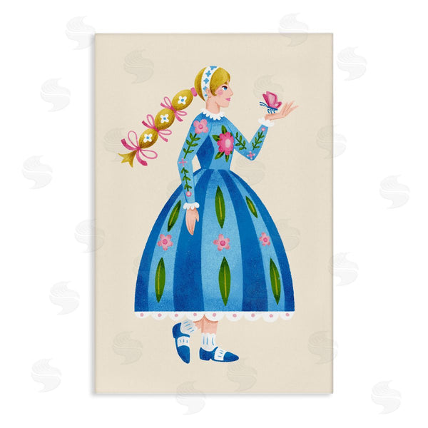 stupell industries Hannah Moren | Blonde Folk Girl & Butterfly