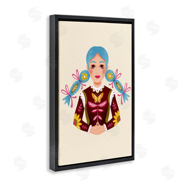 Stupell Industries Hannah Moren | Blue Haired Girl Portrait