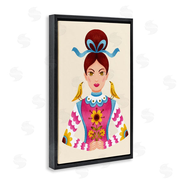 Stupell Industries Hannah Moren | Brunette Girl With Birds