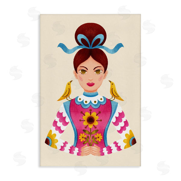 stupell industries Hannah Moren | Brunette Girl with Birds