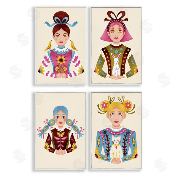 Stupell Industries Hannah Moren | Floral Folk Women Portraits Wall Art