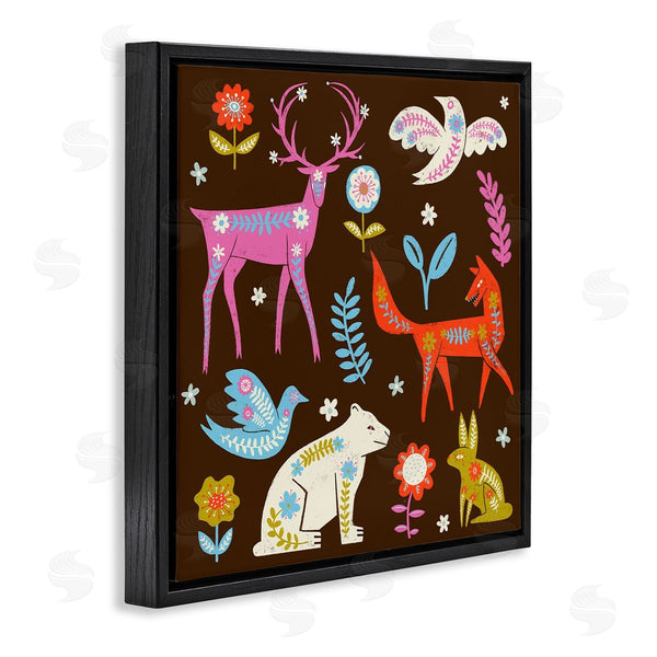 Stupell Industries Hannah Moren | Forest Folk Animals With Florals Wall Art
