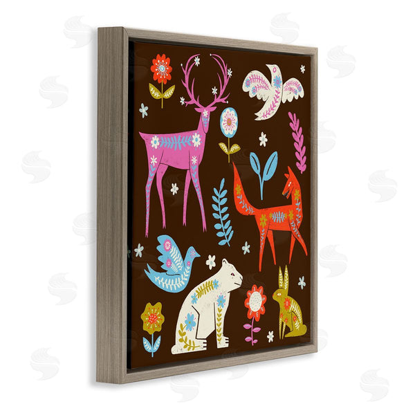 Stupell Industries Hannah Moren | Forest Folk Animals With Florals Wall Art