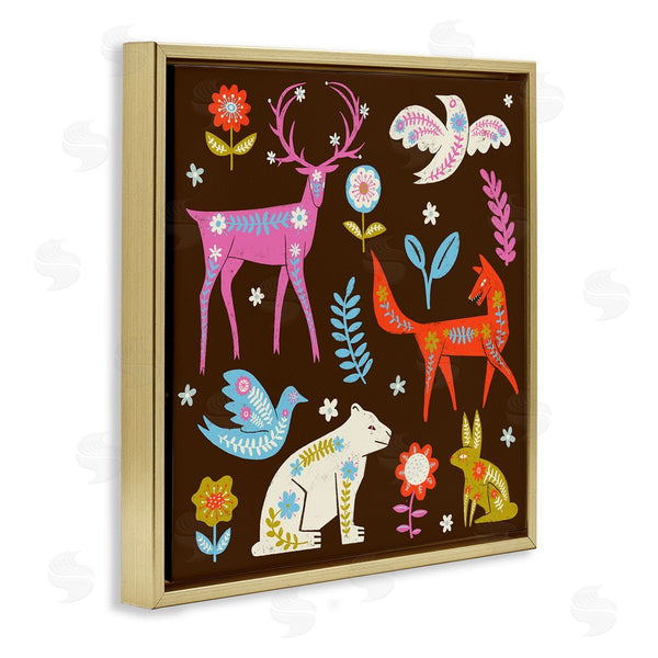 Stupell Industries Hannah Moren | Forest Folk Animals With Florals Wall Art