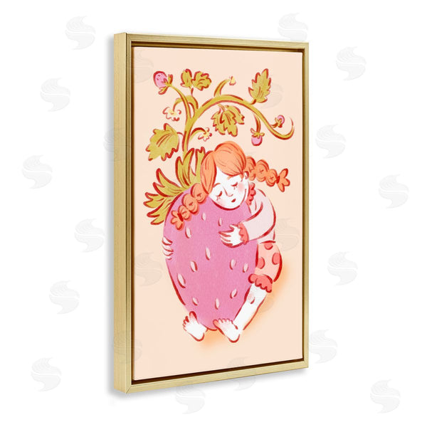 Stupell Industries Hannah Moren | Girl Hugging Strawberry