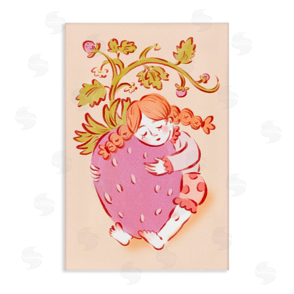 stupell industries Hannah Moren | Girl Hugging Strawberry