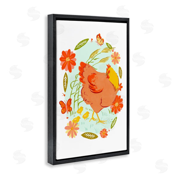 Stupell Industries Hannah Moren | Hen & Chicks Circular Florals