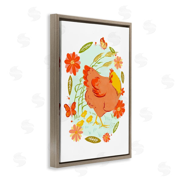 Stupell Industries Hannah Moren | Hen & Chicks Circular Florals