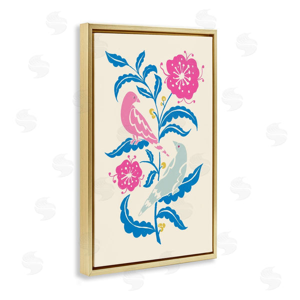 Stupell Industries Hannah Moren | Minimal Bird Couple On Leaves