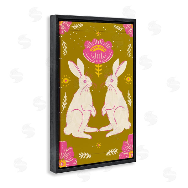 Stupell Industries Hannah Moren | Mirrored Spring Bunnies