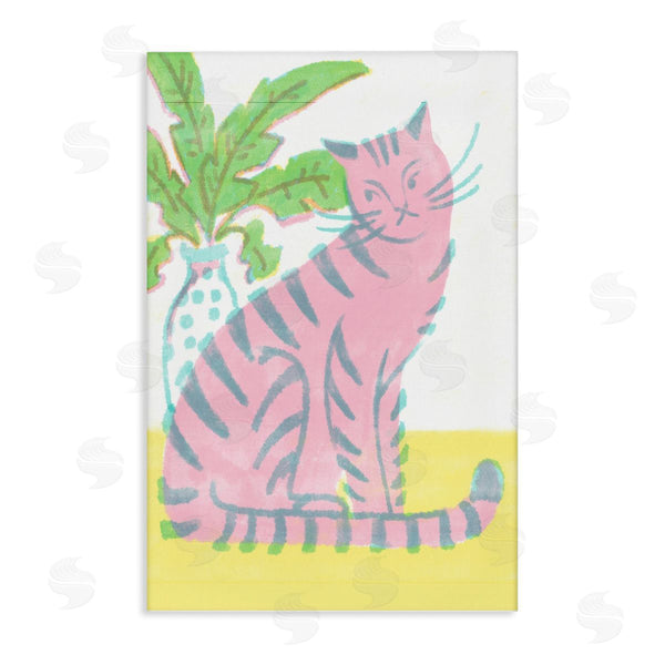 stupell industries Hannah Moren | Modern Pink Cat & Plant