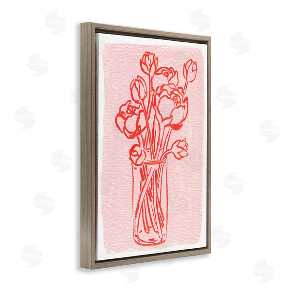 Stupell Industries Hannah Moren | Outlined Peony Vase