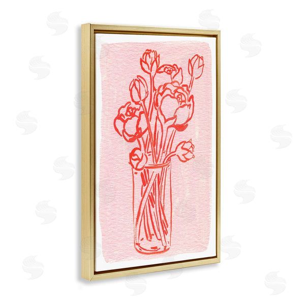 Stupell Industries Hannah Moren | Outlined Peony Vase