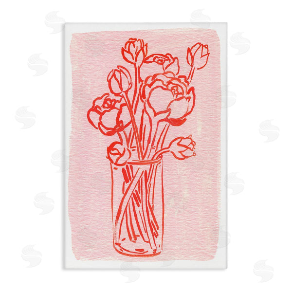 stupell industries Hannah Moren | Outlined Peony Vase