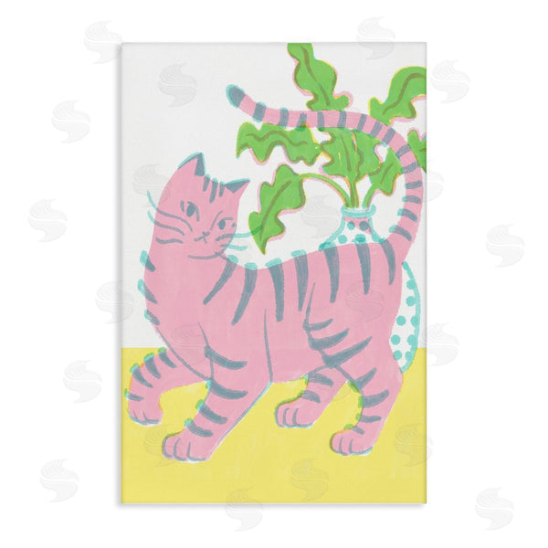 stupell industries Hannah Moren | Pink Cat & House Plant