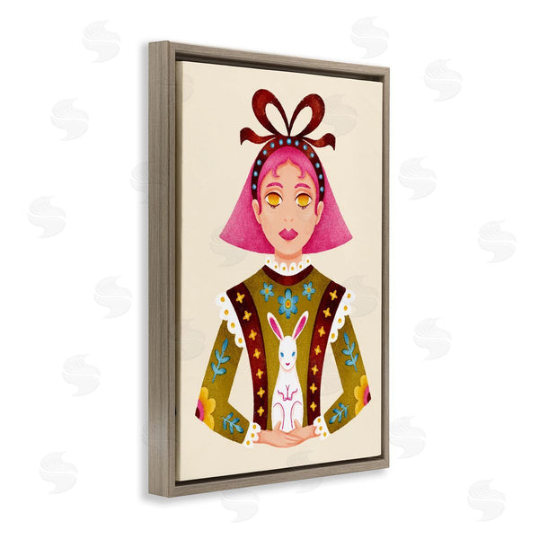 Stupell Industries Hannah Moren | Pink Haired Girl & Bunny