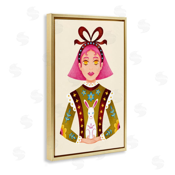 Stupell Industries Hannah Moren | Pink Haired Girl & Bunny