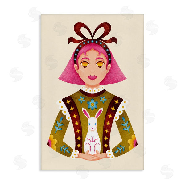 stupell industries Hannah Moren | Pink Haired Girl & Bunny