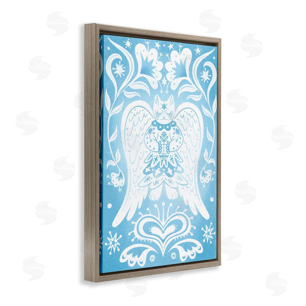 Stupell Industries Hannah Moren | Symmetrical Patterned Angel Cat