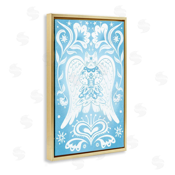 Stupell Industries Hannah Moren | Symmetrical Patterned Angel Cat