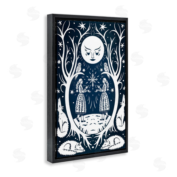 Stupell Industries Hannah Moren | Woodland Folk Girls With Moon