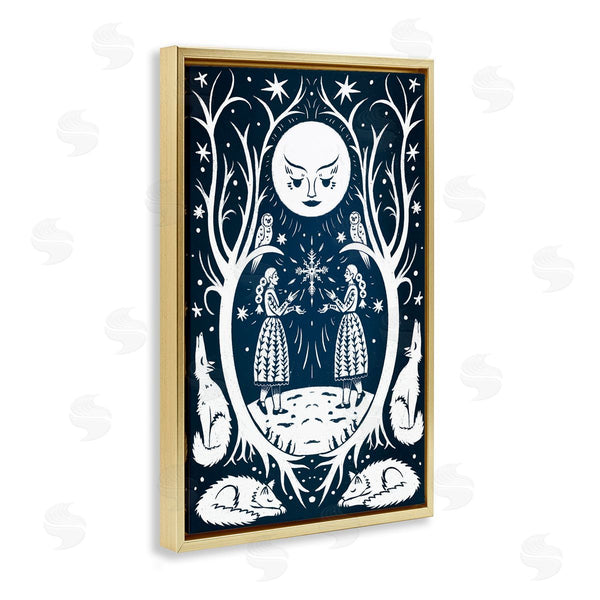 Stupell Industries Hannah Moren | Woodland Folk Girls With Moon