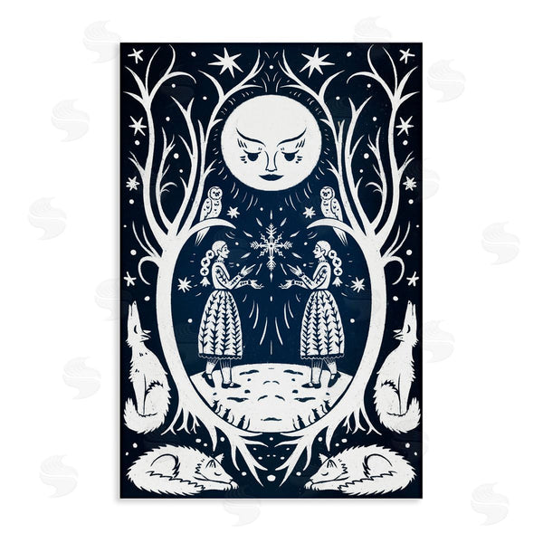 stupell industries Hannah Moren | Woodland Folk Girls with Moon