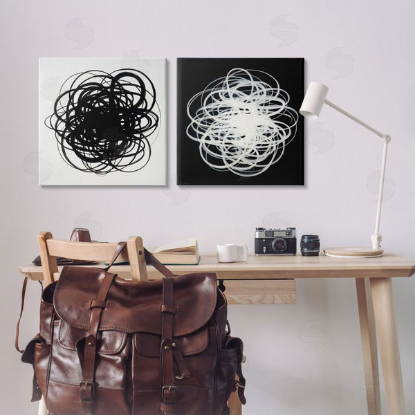 Stupell Industries Haxton | Black & White Tangled Lines Wall Art