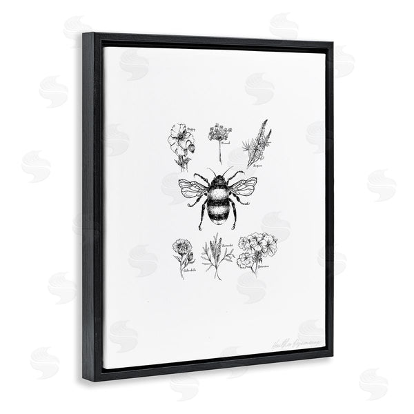 Stupell Industries Heather Desormeaux | Botanical Bee & Floral Chart