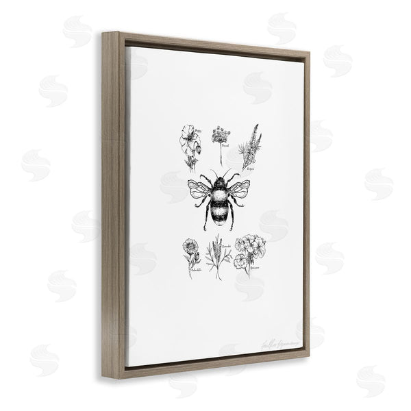 Stupell Industries Heather Desormeaux | Botanical Bee & Floral Chart