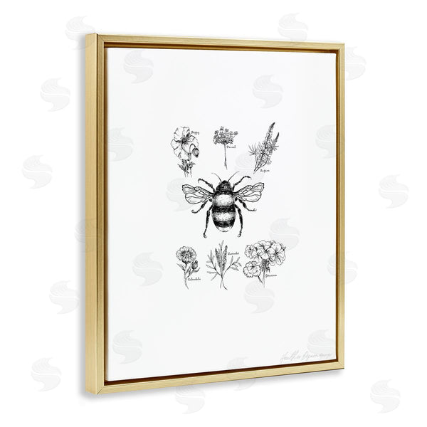 Stupell Industries Heather Desormeaux | Botanical Bee & Floral Chart