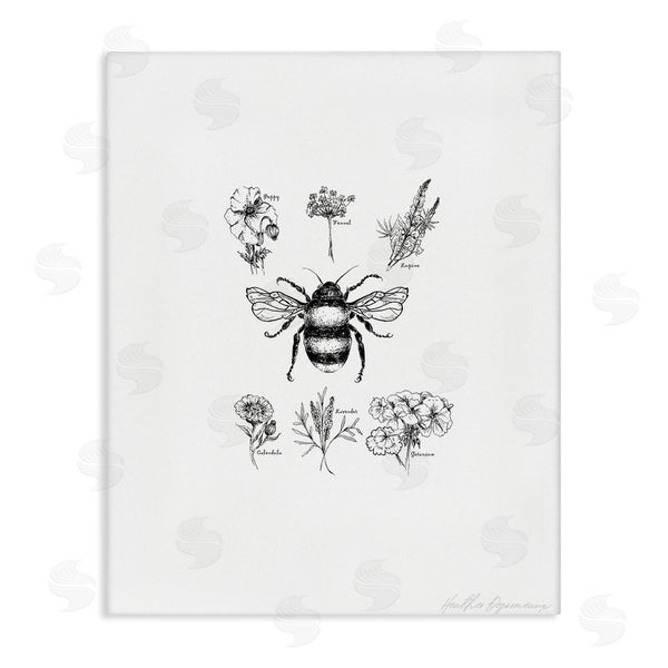 stupell industries Heather Desormeaux | Botanical Bee & Floral Chart