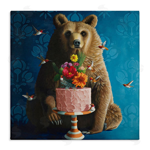 stupell industries Heather Gauthier | Bear with Sweet Dessert Cake