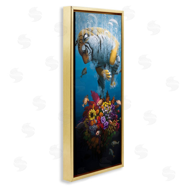 Stupell Industries Heather Gauthier | Curious Tiger & Underwater Bouquet Wall Art