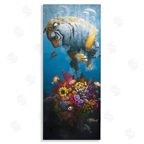 stupell industries Heather Gauthier | Curious Tiger & Underwater Bouquet Wall Art