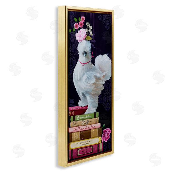 Stupell Industries Heather Gauthier | Fancy Vintage Chicken With Books Wall Art