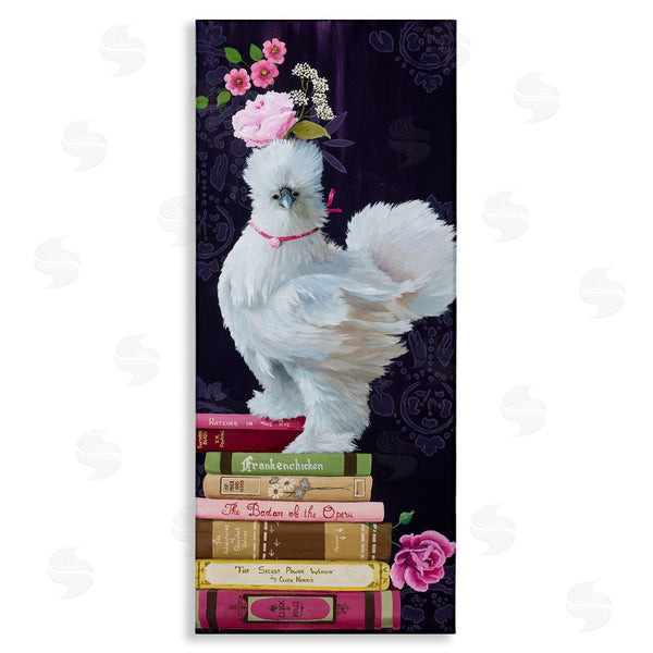 stupell industries Heather Gauthier | Fancy Vintage Chicken with Books Wall Art