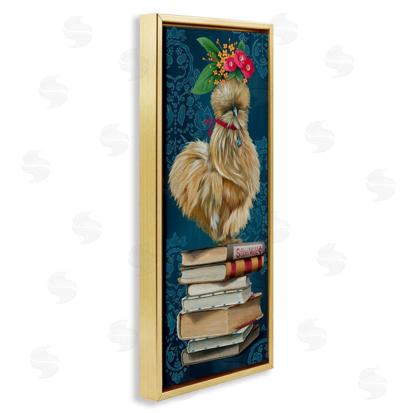 Stupell Industries Heather Gauthier | Farmhouse Chicken On Bookstack Wall Art