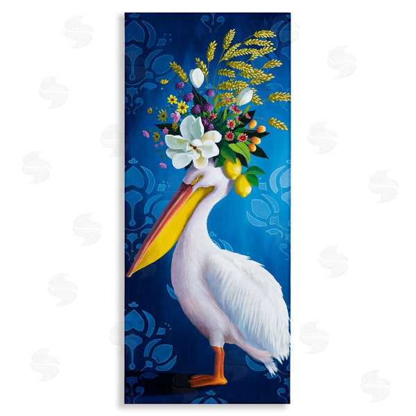 stupell industries Heather Gauthier | Floral Pelican over Damask Wall Art