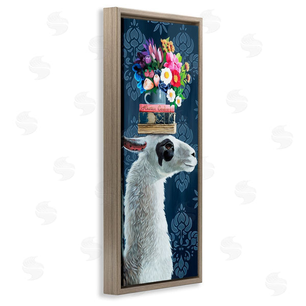 Stupell Industries Heather Gauthier | Llama With Book & Flower Arrangement Wall Art