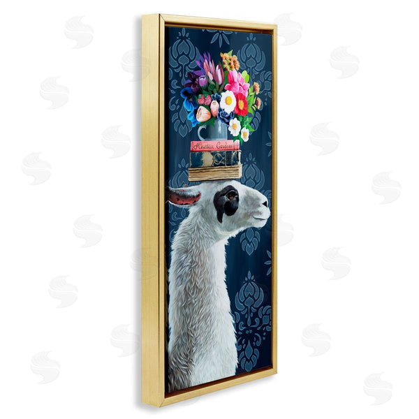 Stupell Industries Heather Gauthier | Llama With Book & Flower Arrangement Wall Art