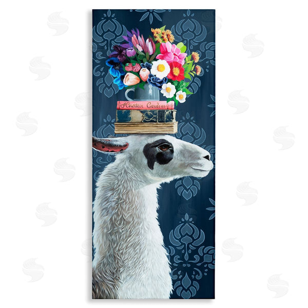 stupell industries Heather Gauthier | Llama with Book & Flower Arrangement Wall Art