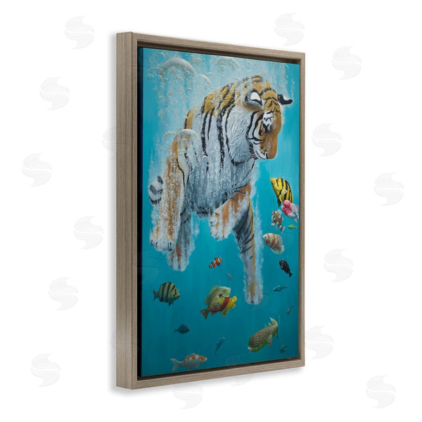 Stupell Industries Heather Gauthier | Swimming Tiger Among Fish Wall Art