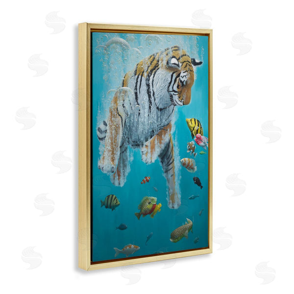 Stupell Industries Heather Gauthier | Swimming Tiger Among Fish Wall Art